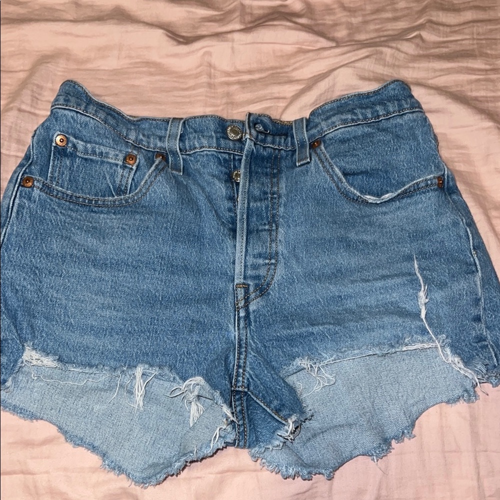 Levi's Blue Jean Shorts Distressed Cut-Off Style
